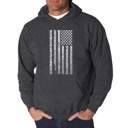 Gray Small National Anthem Flag - Men's Word Art Hooded Sweatshirt