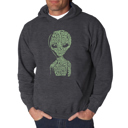 Gray XXL Alien - Men's Word Art Hooded Sweatshirt