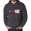 Gray Large America Rocks - Men's Word Art Hooded Sweatshirt