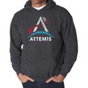 Gray Small NASA Artemis Logo - Men's Word Art Hooded Sweatshirt