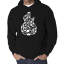 Black XXL Music Notes Guitar - Men's Word Art Hooded Sweatshirt