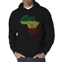 Black Large Countries in Africa - Men's Word Art Hooded Sweatshirt