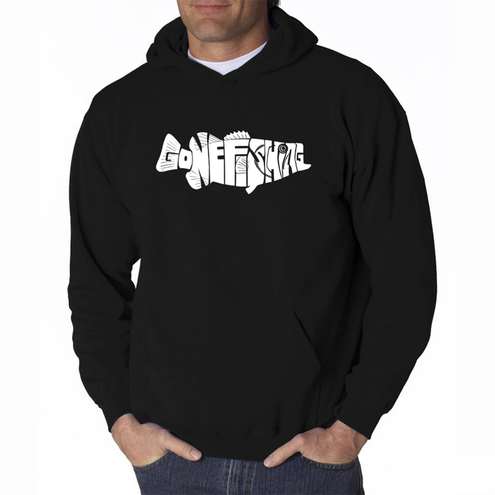Bass - Gone Fishing - Men's Word Art Hooded Sweatshirt