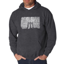 Gray XL Brooklyn Bridge - Men's Word Art Hooded Sweatshirt