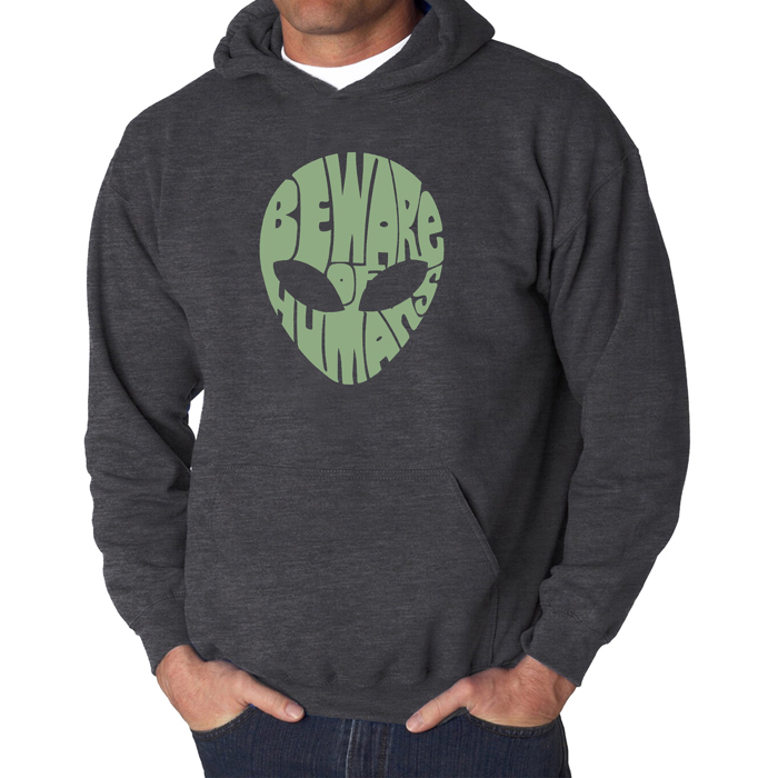 Beware of Humans - Men's Word Art Hooded Sweatshirt
