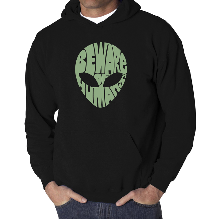 Beware of Humans - Men's Word Art Hooded Sweatshirt