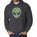 Gray Large Beware of Humans - Men's Word Art Hooded Sweatshirt