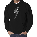 Black Large Lightning Bolt - Men's Word Art Hooded Sweatshirt
