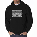 Black XXXL Greatest Rap Hits of The 1980's - Men's Word Art Hooded Sweatshirt