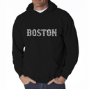 Black XXXXL Boston Neighborhoods - Mens Word Art Hooded Sweatshirt