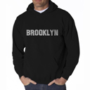 Black XXL Brooklyn Neighborhoods - Mens Word Art Hooded Sweatshirt