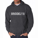 Gray Small Brooklyn Neighborhoods - Mens Word Art Hooded Sweatshirt