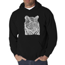 Black Large Big Cats - Men's Word Art Hooded Sweatshirt
