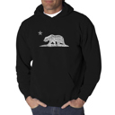 Black Small California Bear - Men's Word Art Hooded Sweatshirt