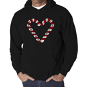Black Medium Candy Canes - Men's Word Art Hooded Sweatshirt
