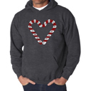 Gray XXXL Candy Canes - Men's Word Art Hooded Sweatshirt