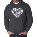 Gray XXXL Dog Heart - Men's Word Art Hooded Sweatshirt