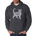 Gray XL Cat - Men's Word Art Hooded Sweatshirt