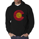 Black XL Colorado - Men's Word Art Hooded Sweatshirt