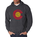 Gray Small Colorado - Men's Word Art Hooded Sweatshirt