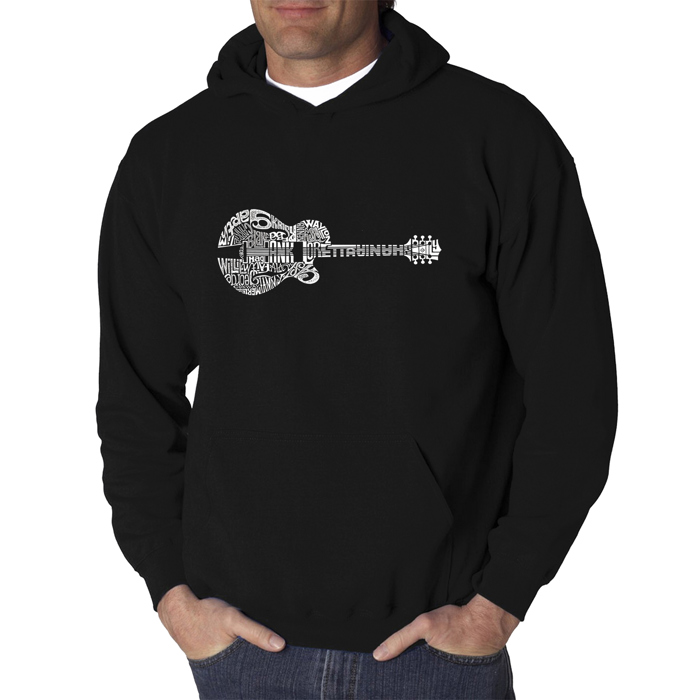 Country Guitar - Men's Word Art Hooded Sweatshirt