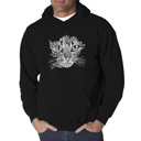 Black XXXXL Cat Face - Men's Word Art Hooded Sweatshirt