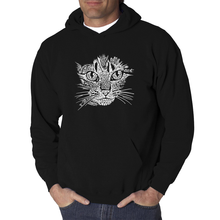 Cat Face - Men's Word Art Hooded Sweatshirt