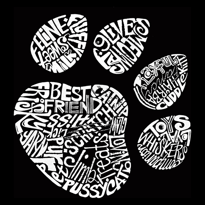 Cat Paw - Men's Word Art Hooded Sweatshirt