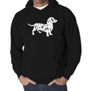 Black XXXL Dachshund - Men's Word Art Hooded Sweatshirt