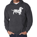 Gray Medium Dachshund - Men's Word Art Hooded Sweatshirt