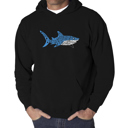Black Small Daddy Shark - Men's Word Art Hooded Sweatshirt