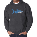Gray XXL Daddy Shark - Men's Word Art Hooded Sweatshirt