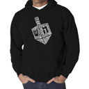 Black Small Hanukkah Dreidel - Men's Word Art Hooded Sweatshirt