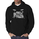 Black Small Drums - Men's Word Art Hooded Sweatshirt