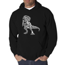 Black XL Dino Pics - Men's Word Art Hooded Sweatshirt