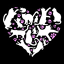  Cat Heart - Men's Word Art Hooded Sweatshirt