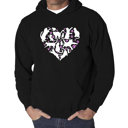 Black Small Cat Heart - Men's Word Art Hooded Sweatshirt