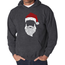Gray XXXL Feliz Navidad Santa Claus - Men's Word Art Hooded Sweatshirt