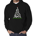 Black XXL Here Comes Santa Paws - Men's Word Art Hooded Sweatshirt