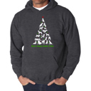 Gray XXXXL Here Comes Santa Paws - Men's Word Art Hooded Sweatshirt