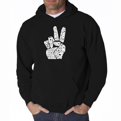 Peace Fingers - Mens Word Art Hooded Sweatshirt