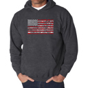  Fireworks American Flag - Men's Word Art Hooded Sweatshirt