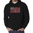 Black XXXL Fireworks American Flag - Men's Word Art Hooded Sweatshirt
