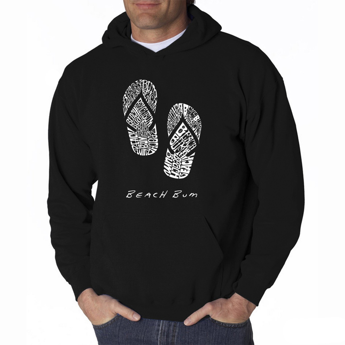 Beach Bum - Mens Word Art Hooded Sweatshirt