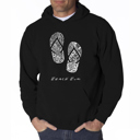 Black Large Beach Bum - Mens Word Art Hooded Sweatshirt