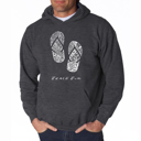 Gray Medium Beach Bum - Mens Word Art Hooded Sweatshirt