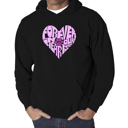 Black Medium Forever In Our Hearts - Men's Word Art Hooded Sweatshirt
