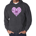 Gray XXXXL Forever In Our Hearts - Men's Word Art Hooded Sweatshirt