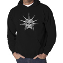 Black Medium Freedom Skull - Men's Word Art Hooded Sweatshirt