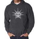Gray Small Freedom Skull - Men's Word Art Hooded Sweatshirt